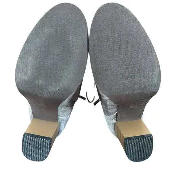 Journey Collection Baylor Lace Up Combat Heeled Bootie Gray NEW 8.5 WIDE - Picture 9 of 10